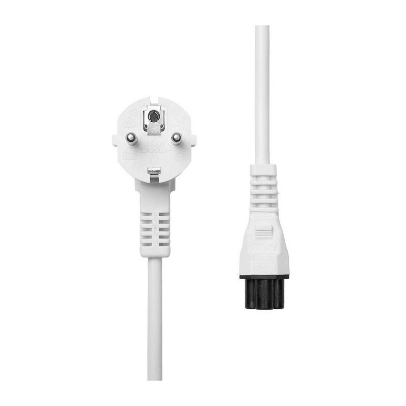 Power Cord CEE 7/7 - C5 3m - White Angled Schuko White - H05VV-F3x075