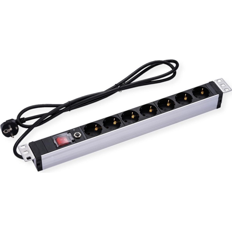 VALUE 19&quot; 1UH PDU 7 - WAY SOCKET 45 WITH OVERLOAD PROTECTOR 2M