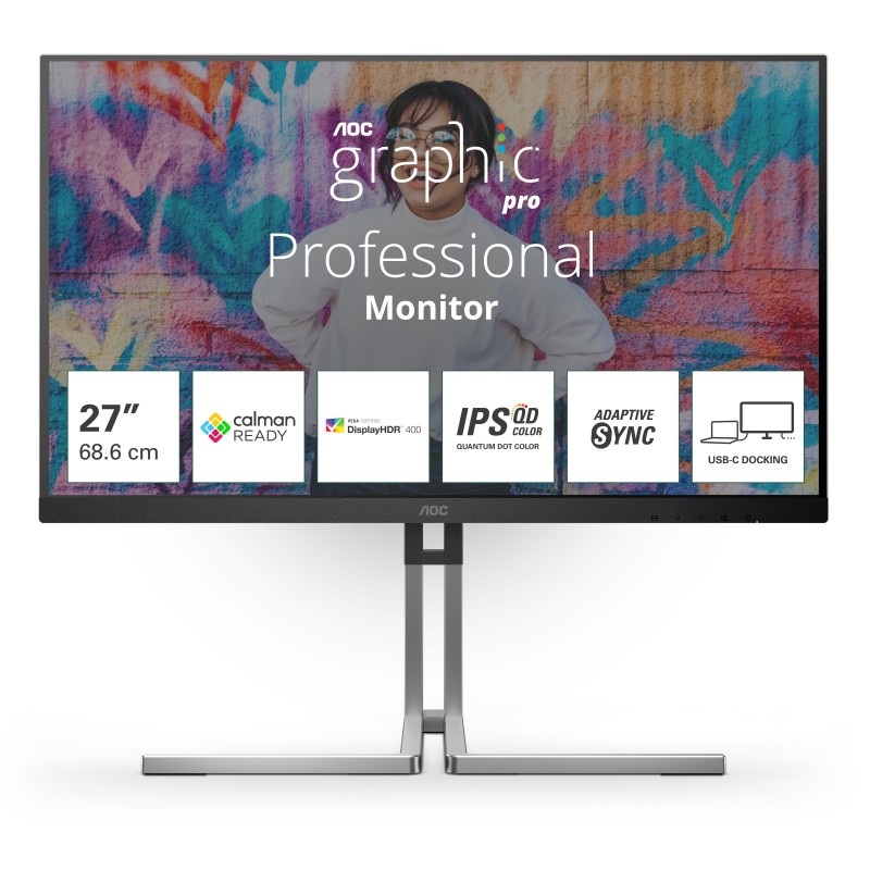 AOC Q27U3CV Monitor PC 686 cm (27&quot;) 2560 x 1440 Pixel 4K Ultra HD LCD