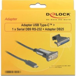 Adattatore Delock USB Type-C 1 x seriale DB9 RS-232 adattatore DB25 1