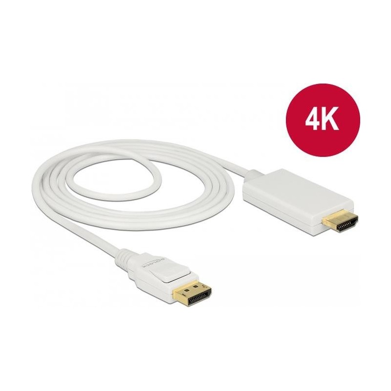 Cavo Delock DisplayPort 1.2 maschio HDMI-A maschio 2 m bianco 4K