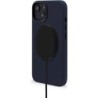 Cover posteriore in pelle Decoded per iPhone 14 Blu Acciaio