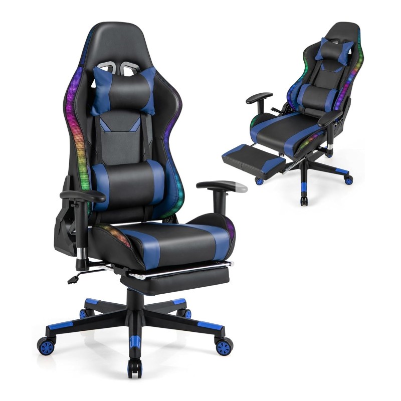 Extralink Gaming Chair EVO 730-5 LED Nero Sedia da gaming con poggiap