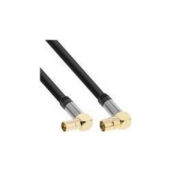 Cavo antenna angolato premium - 4x schermato - - nero - 05 m