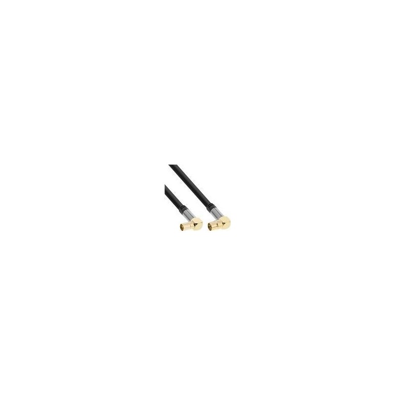 Cavo antenna angolato premium - 4x schermato - - nero - 05 m