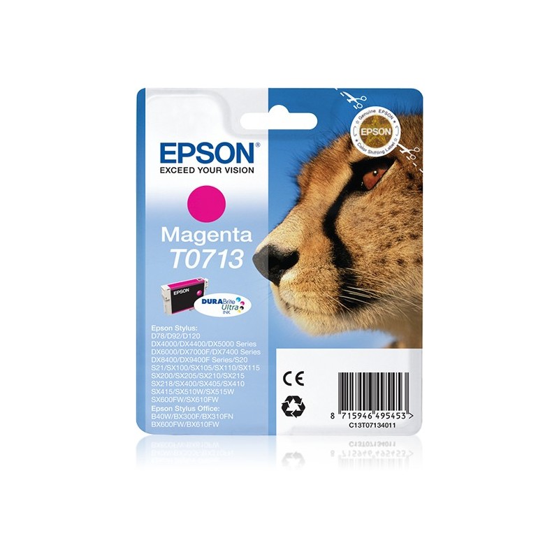 Epson Cheetah Cartuccia di inchiostro Magenta T0713 DURABrite Ultra I