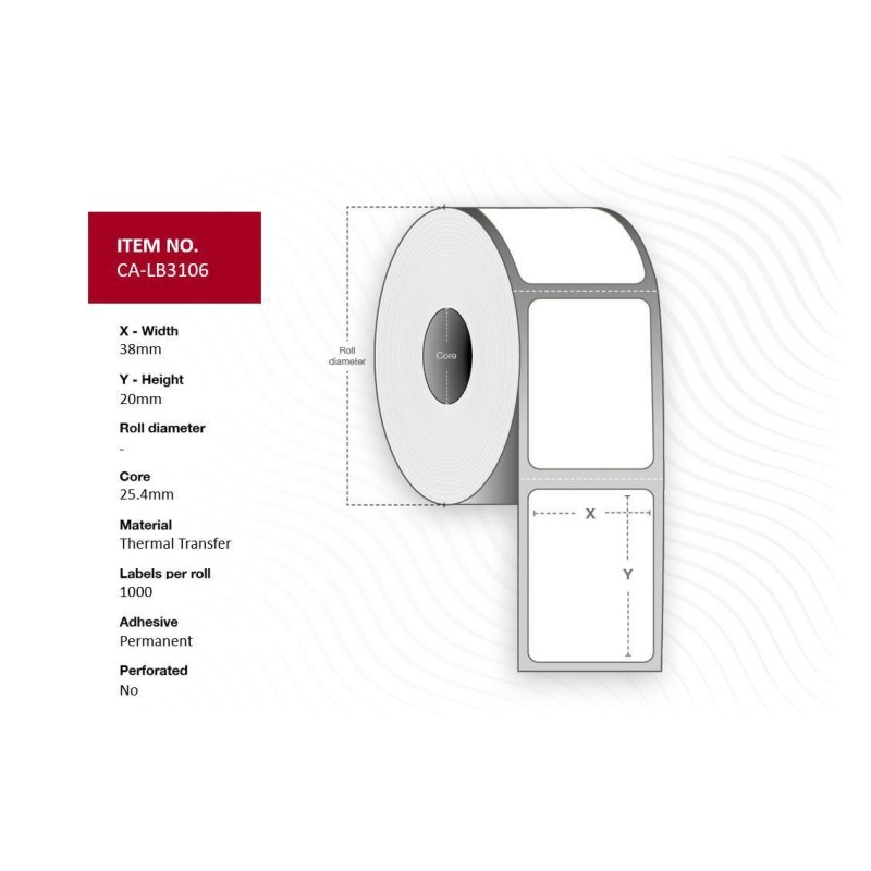 Label 38 x 20 mm transperent - PP/PE Permanent for outdoor - use C