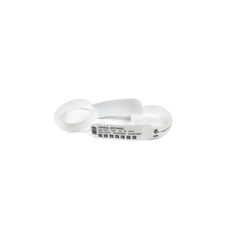 Zebra ZIPRD3015155 cinturino da polso Bianco Braccialetti da ospedale