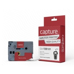 Capture CA-TZE121 nastro per etichettatrice 9mm x 8m Black on Transp