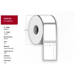 Capture CA-LB3017 etichetta per stampante Bianco (Label 100x75, Core 