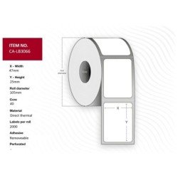 Label 47x25 Core 40 - Diameter 105 mm Thermal - print Uncoated R