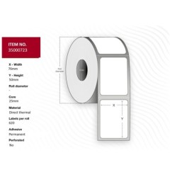 Label 76x50 - Core 25 White - Eco DT Permanent 620 - labels per