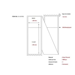 Ship-label 105 x 251mm, - Direct Thermal, with receipt - part, Fanfol