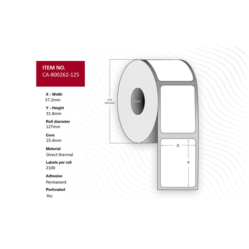 Label 572 x 318mm Core - 254mm Direct Thermal High - Performanc