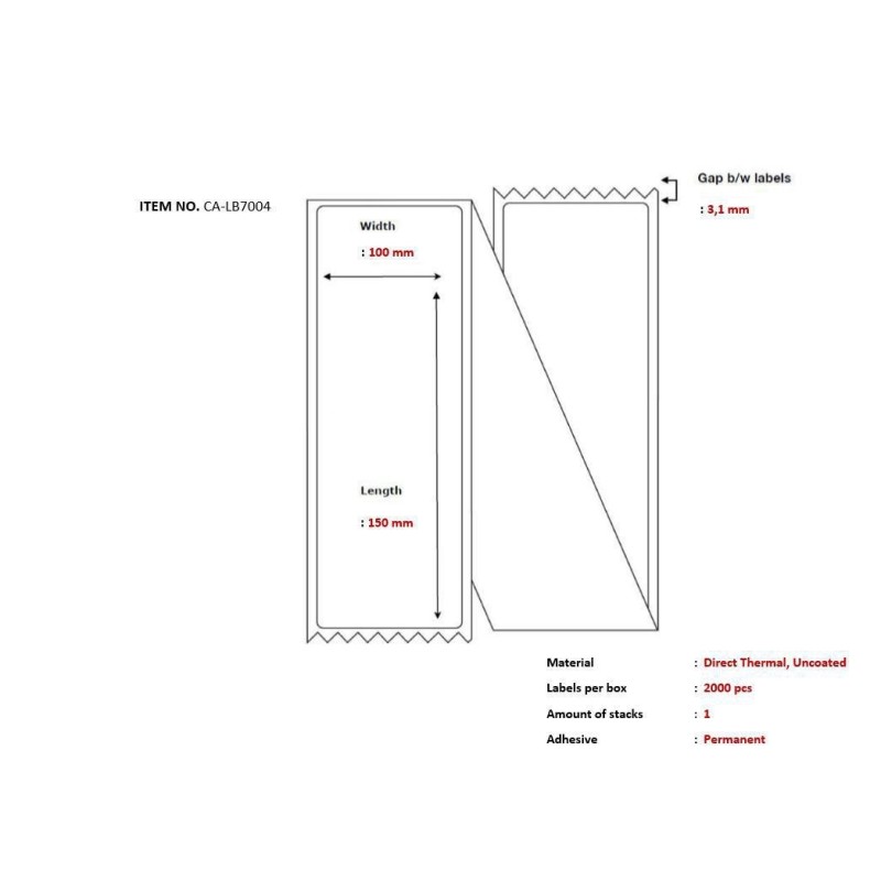 Capture CA-LB7004 etichetta per stampante (Ship-label 100 x 150mm, - 