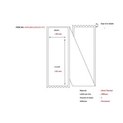 Ship-label 105 x 251mm - Fanfold Direct Thermal 2000 - labels per