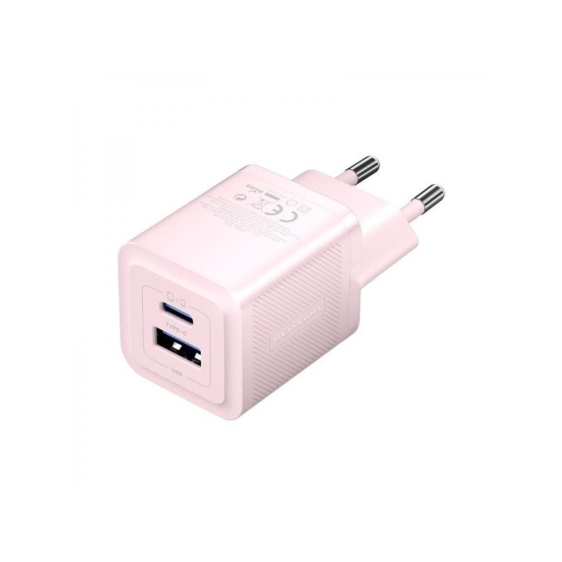 Vention Caricabatterie GaN a 2 Porte USB (C A) (30W/30W) - Rosa