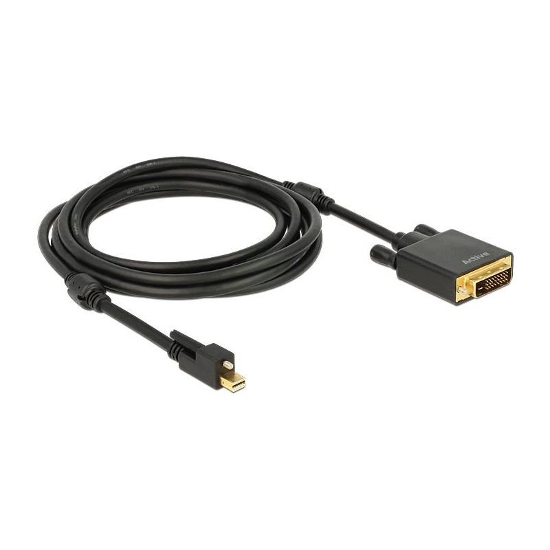 Delock cavo mini Displayport 1.2 maschio con vite DVI maschio 4K 3 m