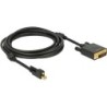 Delock cavo mini Displayport 1.2 maschio con vite DVI maschio 4K 3 m