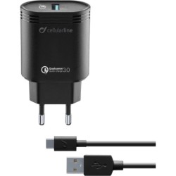 Cellularline USB Charger Kit 18W - USB-C - Huawei Xiaomi Wiko Asus an