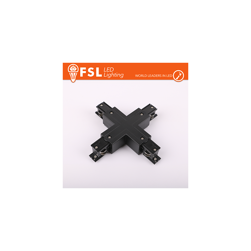 FSL Connettore Forma X per binario Trifase - Colore NERO