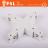 FSL Connettore Forma X per binario Trifase - Colore BIANCO