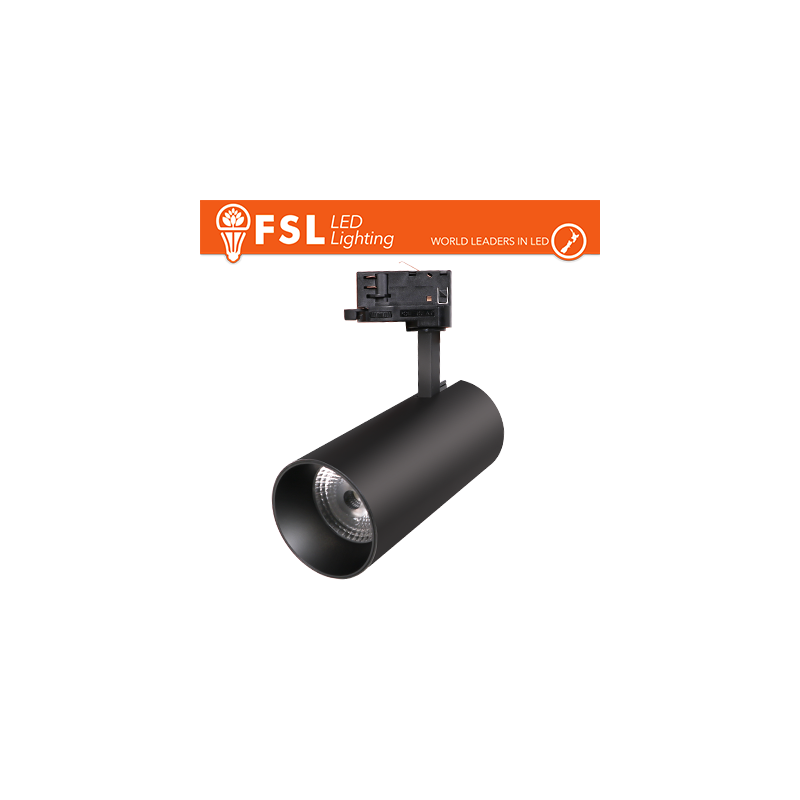 FSL Proiettore a Binario Trifase NERO - 3white 3000-4000-6500k 30w 35