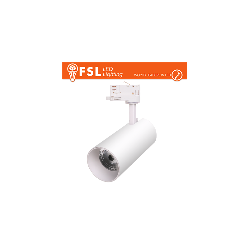 FSL Proiettore a Binario Trifase BIANCO - 3white 3000-4000-6500k 30w 