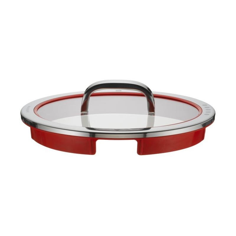 WMF 8900541252 coperchio per pentola Rotondo Rosso Acciaio inox