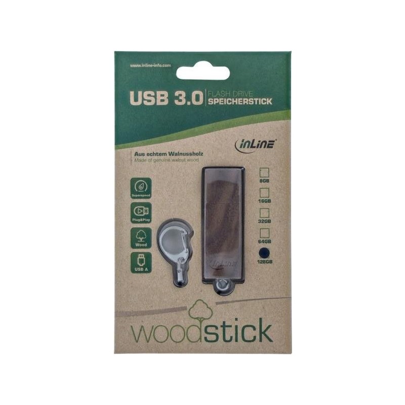 InLine Woodstick USB3.0k - Chiavetta USB - 128GB (35065W)