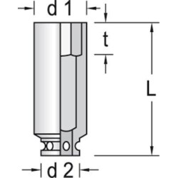 Inserto per cacciavite elettrico GEDORE 1/2&quot; lungo 6 punte 22 mm (616