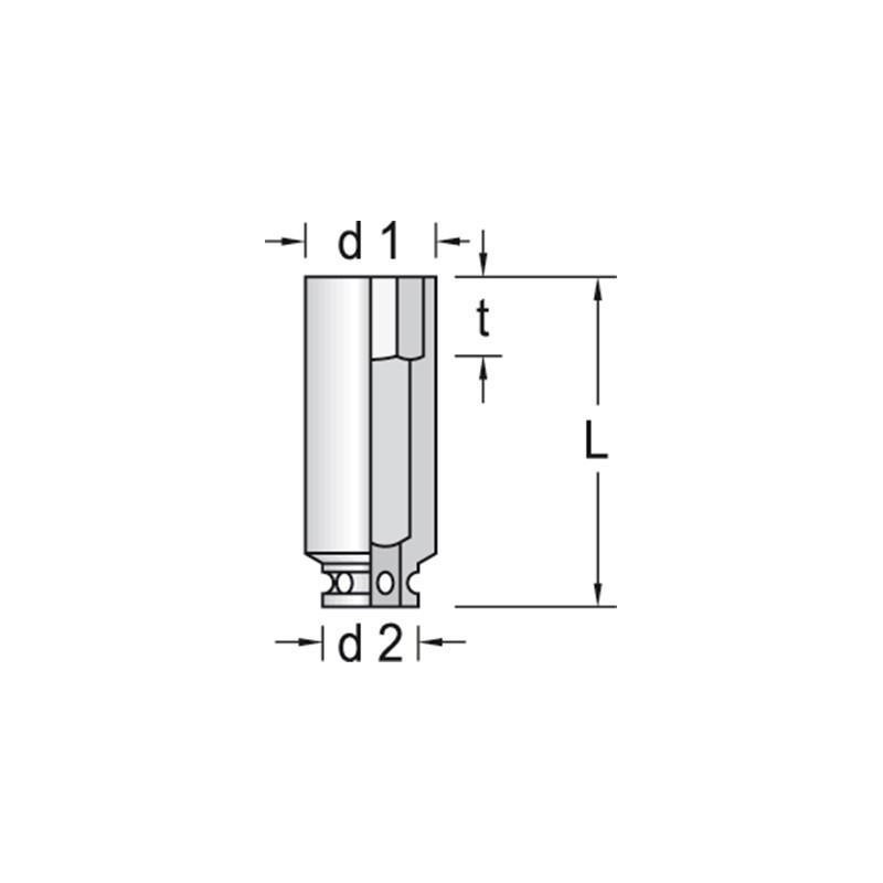 Inserto per cacciavite elettrico GEDORE 1/2&quot; lungo 6 punte 22 mm (616