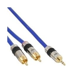 Jack INLINE/RCA PREMIUM 3m Spina jack da 3,5mm a 2x prese RCA contatt