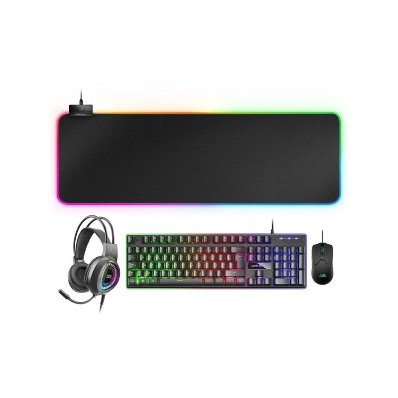 PACK 4 EN 1 GAMER (CLAVIER/SOURIS/CASQUE/TAPIS) MARS GAMING MCPEX RGB