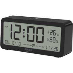 Adler Alarm Clock AD 1195b Black, Alarm function