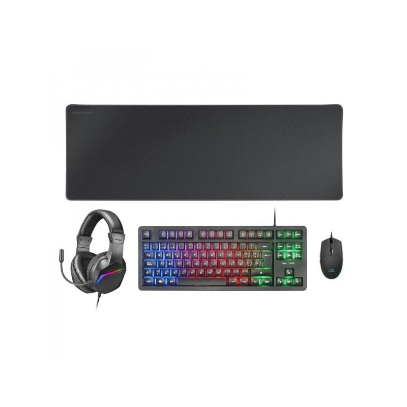 MARS GAMING Combo Gaming MCP-RGB3 4EN1 Negro