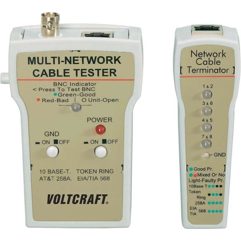 Voltcraft CT-1 tester per cavi di rete BNC RJ-45 10Base-T (UTP/STP) A