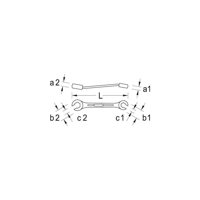 Chiave ad anello doppia GEDORE aperta profilo UD 17x19 mm (6057780)