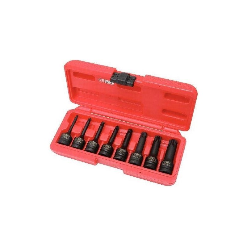 KS TOOLS Set di bussole a percussione 1/2&quot; TX 8 pezzi T30-T80 (911.09