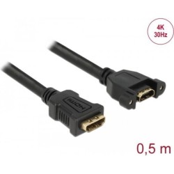 DeLOCK - HDMI con cavo Ethernet - Da HDMI (W) a HDMI (W) avvitabile -