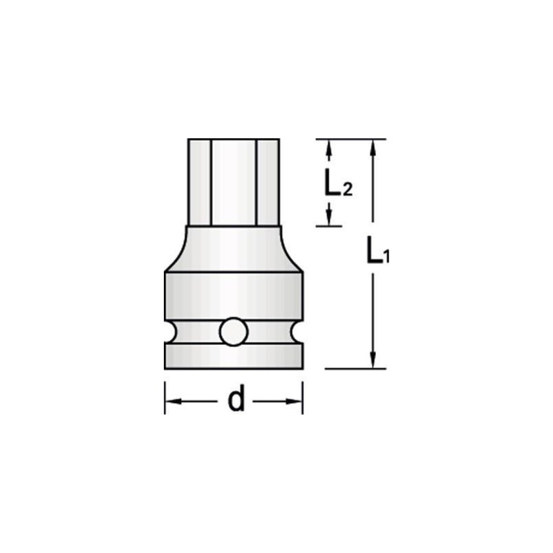 Inserto avvitatore elettrico GEDORE 1/2&quot; esagono interno 8 mm (622419