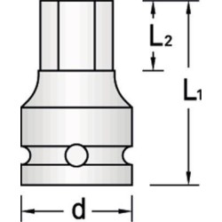 Inserto avvitatore elettrico GEDORE 1/2&quot; esagono interno 12 mm (62243