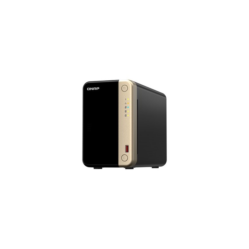 QNAP TS-264 NAS Tower Collegamento ethernet LAN Nero Oro N5095