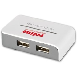 Hub USB 2.0 ROLINE &quot;bianco e nero&quot; 4 porte con alimentatore