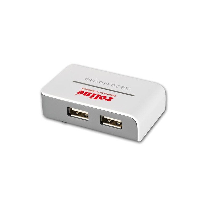 Hub USB 2.0 ROLINE &quot;bianco e nero&quot; 4 porte con alimentatore