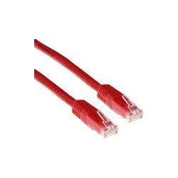 Cavo patch ACT rosso LSZH U/UTP CAT6 da 15 metri con connettori RJ45.