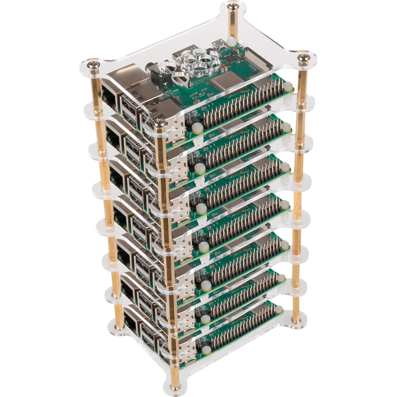 JOY-IT RPI CASE TR 19 - Custodia per Raspberry Pi 4 Tower trasparente