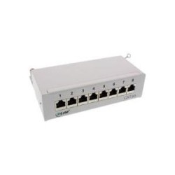 InLine - Pannello patch - RJ-45 X 8 - Grigio chiaro RAL 7035 (76808I)