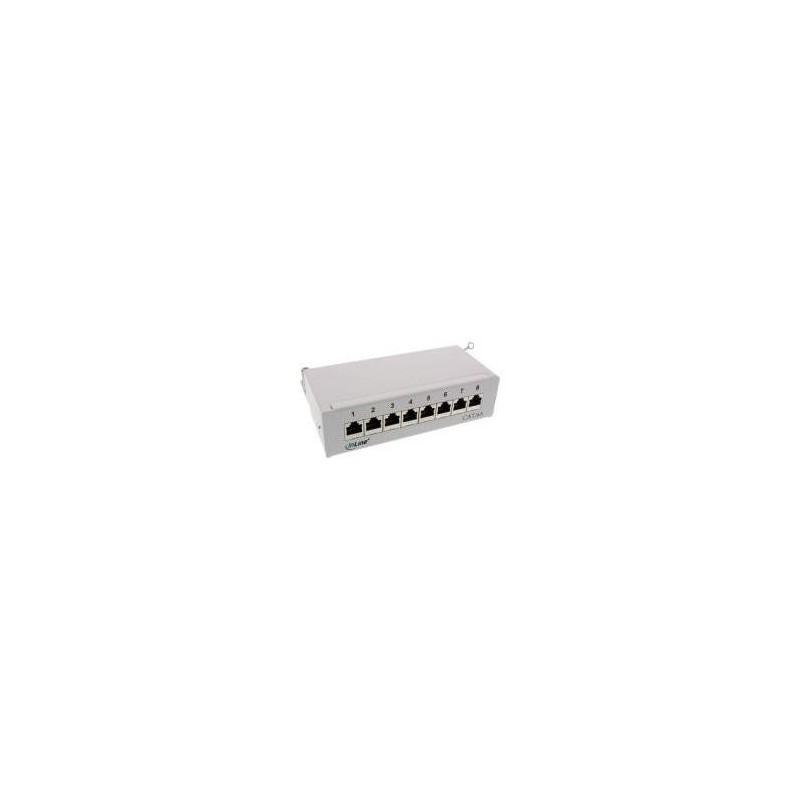 InLine - Pannello patch - RJ-45 X 8 - Grigio chiaro RAL 7035 (76808I)