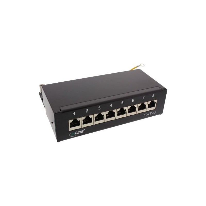 InLine - Pannello patch - RJ-45 X 8 - Nero RAL 9005 (76808S)